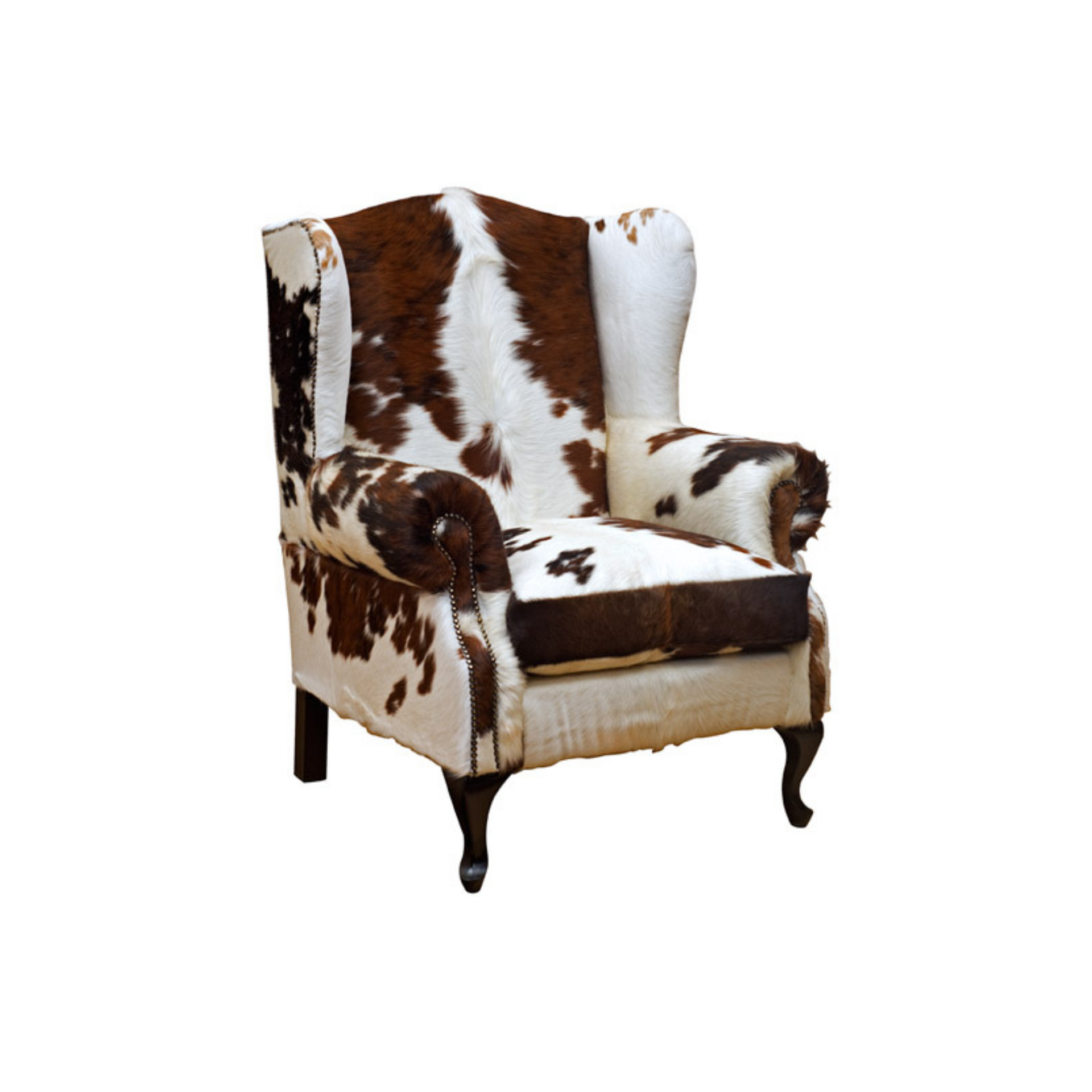 Cow print wingback discount chair