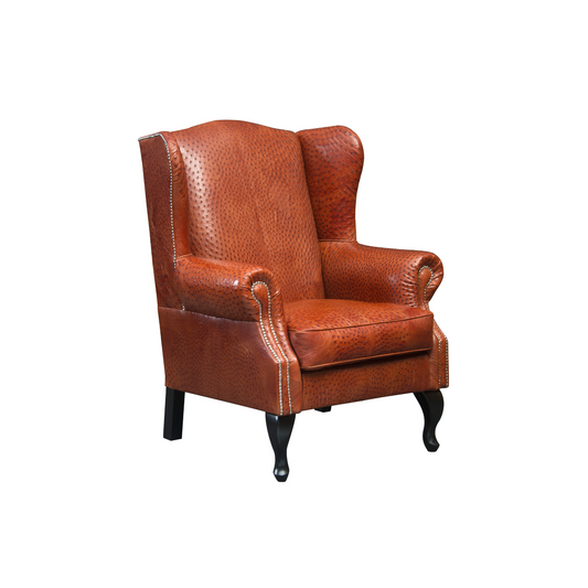 Ostrich Wingback – Indulge in luxury with our unique Ostrich Leather Wingback. Elevate your home or office with this luxurious, one-of-a-kind piece.  For a customized touch, contact us for a color chart, allowing you to select the perfect hue for a truly distinctive addition to your space.