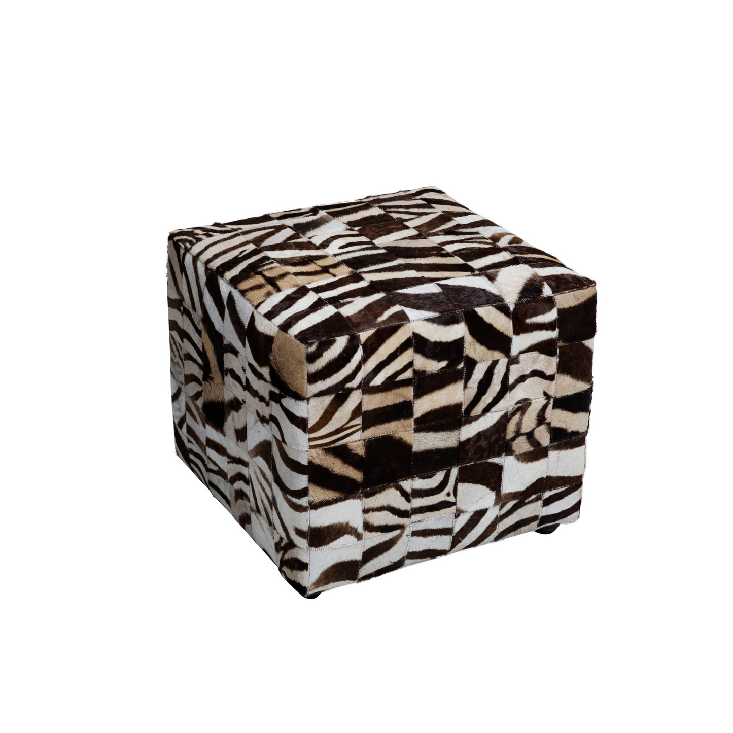 Zebra Burchell Cube Ottoman – Elevate your space with custom cube ottomans featuring distinctive Zebra Burchell print. Tailor your experience by personalizing the size and design, adding a unique and stylish touch to your living area.